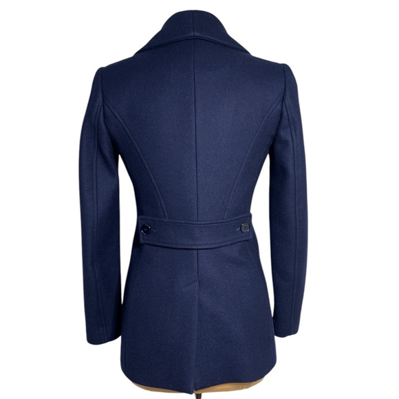 REISS MALIKA WOMENS SHAWL COLLAR WOOL COAT IN NAVY BLUE SIZE 4 - Picture 5 of 8